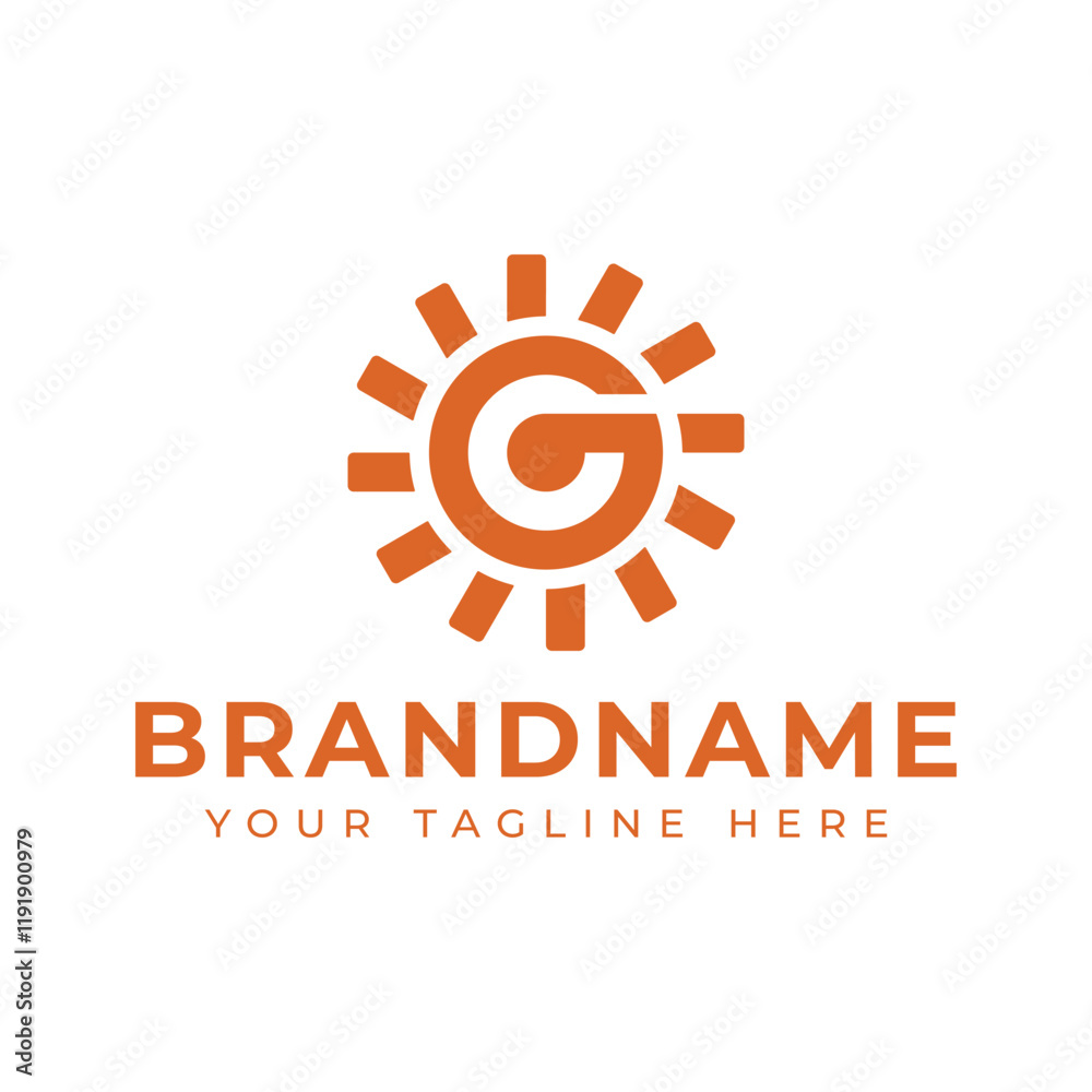 Letter G Sun Logo, symbolizing energy, growth, and innovation Letter G Sun Logo, symbolizing energy, growth, and innovation