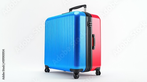 Wallpaper Mural Blue and red rolling suitcase, modern design. Torontodigital.ca