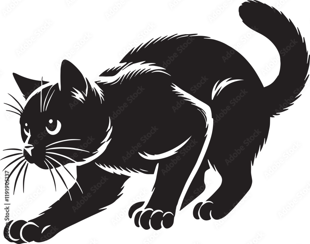 Obraz premium black and white cat