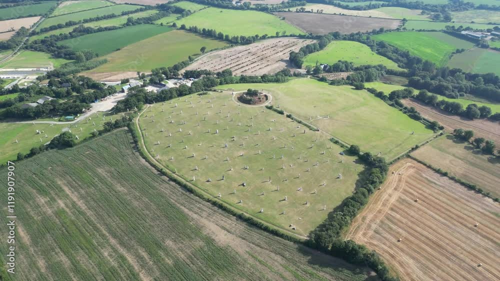 Aerial view of the Vallée des Saints site in Brittany - Vue aérienne du site de la Vallée des Saints en Bretagne