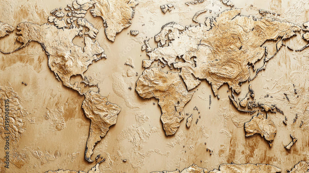 Vintage map-themed wallpaper featuring old-world cartography, sepia tones, and intricate detailing of continents, compass roses, and maritime symbols for a classic explorer vibe.