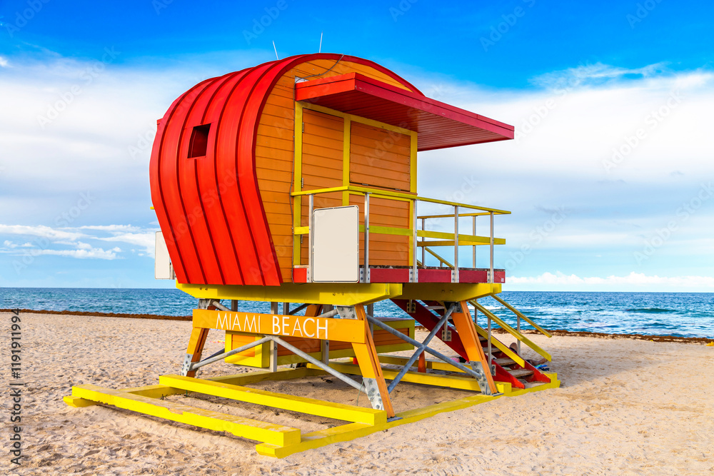 Lifeguard tower in Miami Beach