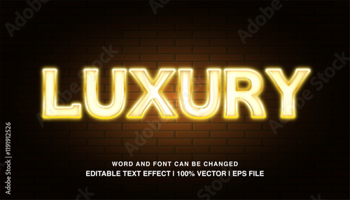 editable luxury gold neon light typeface