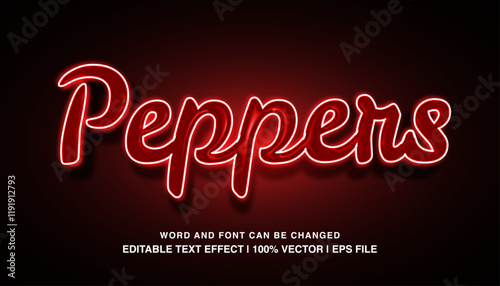 editable peppers red glow neon typeface