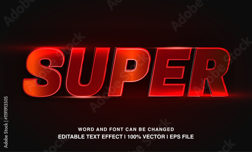editable super red neon typeface