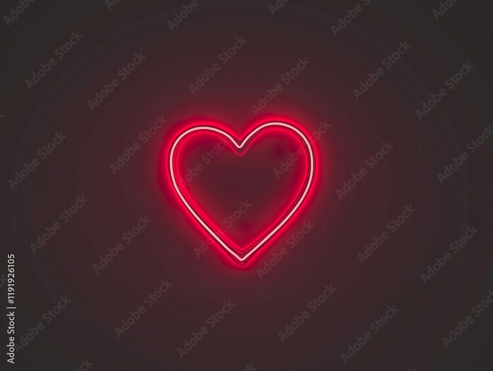 Neon heart glowing on a dark background Neon heart glowing on a dark background