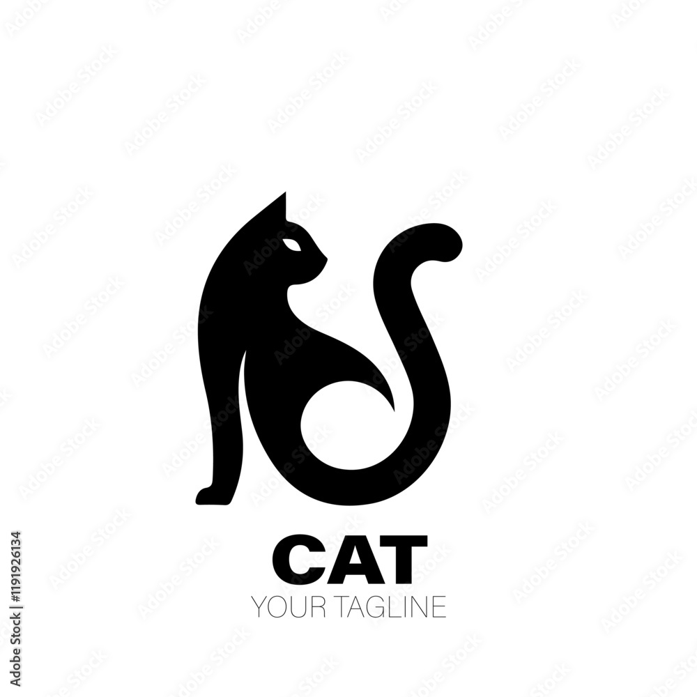 Fototapeta premium Cat Logo. Cat Logo Design. Cat Logo Brand. Cat Logo Vector Design Isolated on White Background
