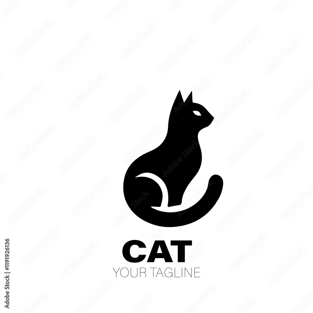 Obraz premium Cat Logo. Cat Logo Design. Cat Logo Brand. Cat Logo Vector Design Isolated on White Background