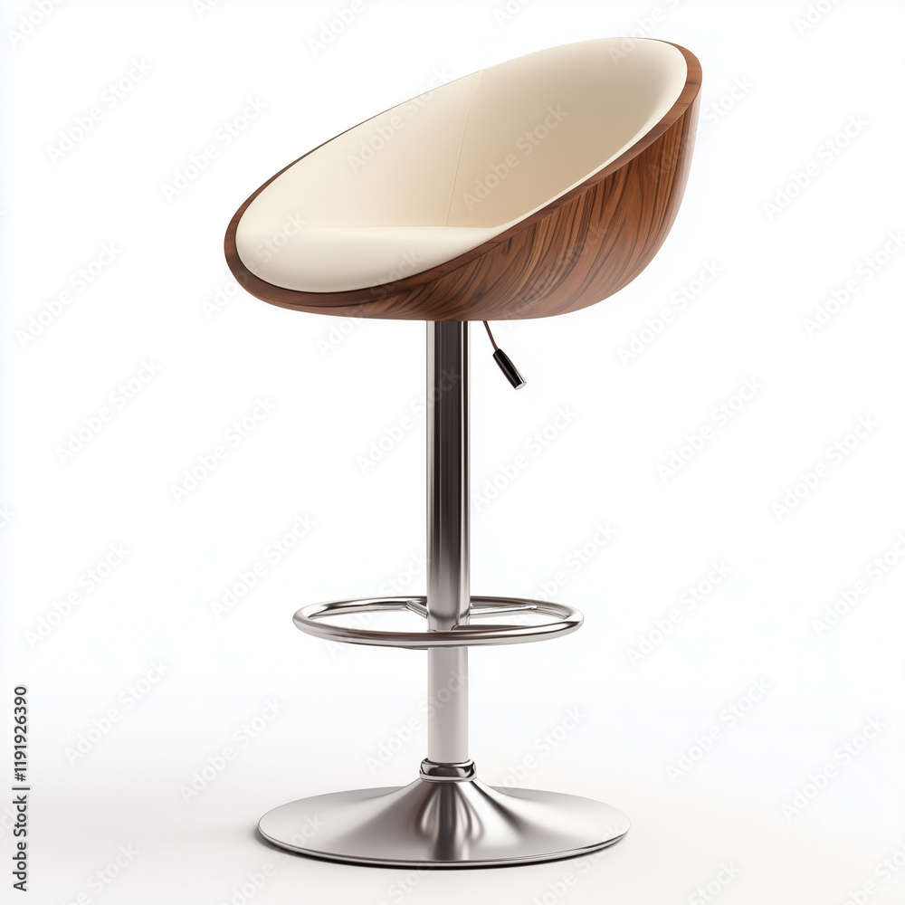 sleek leather bar stool with chrome metal base sleek leather bar stool with chrome metal base