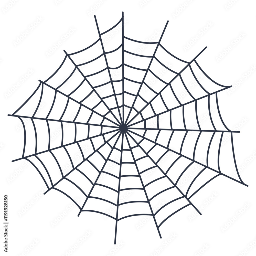 Obraz premium Black Spider Web Decoration. Isolated on White Background. Vector Illustration in Classic Design Pattern