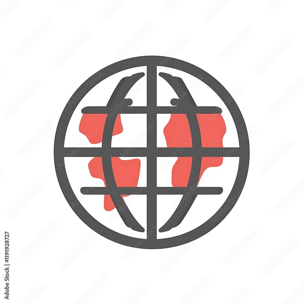 Global network connection simplified graphic design
