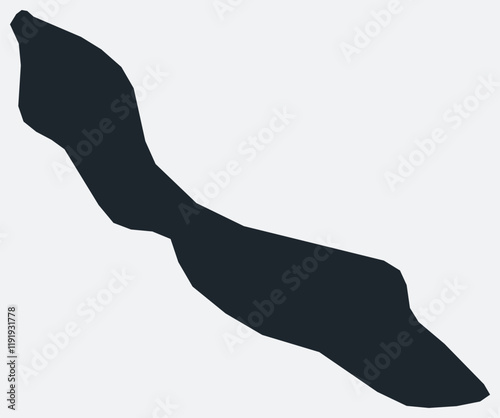 Curacao map. Just a simple border map. Shape of the country. Flat blank Curacao outline. Vector boundary illustration.