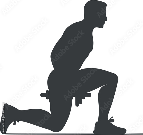 A Man working out vector black color silhouette solated white background generated ai