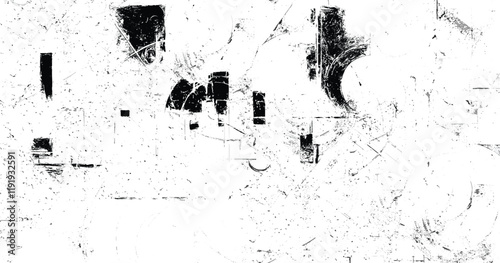 Black and white grunge urban texture with copy space. Abstract illustration surface dust and rough dirty wall background. Ink splatter overlay texture 