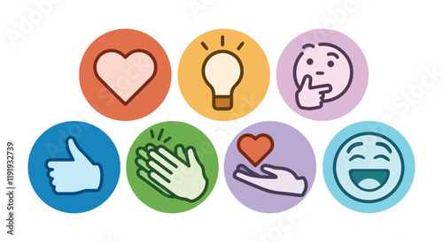 set emoji icon art design vector template