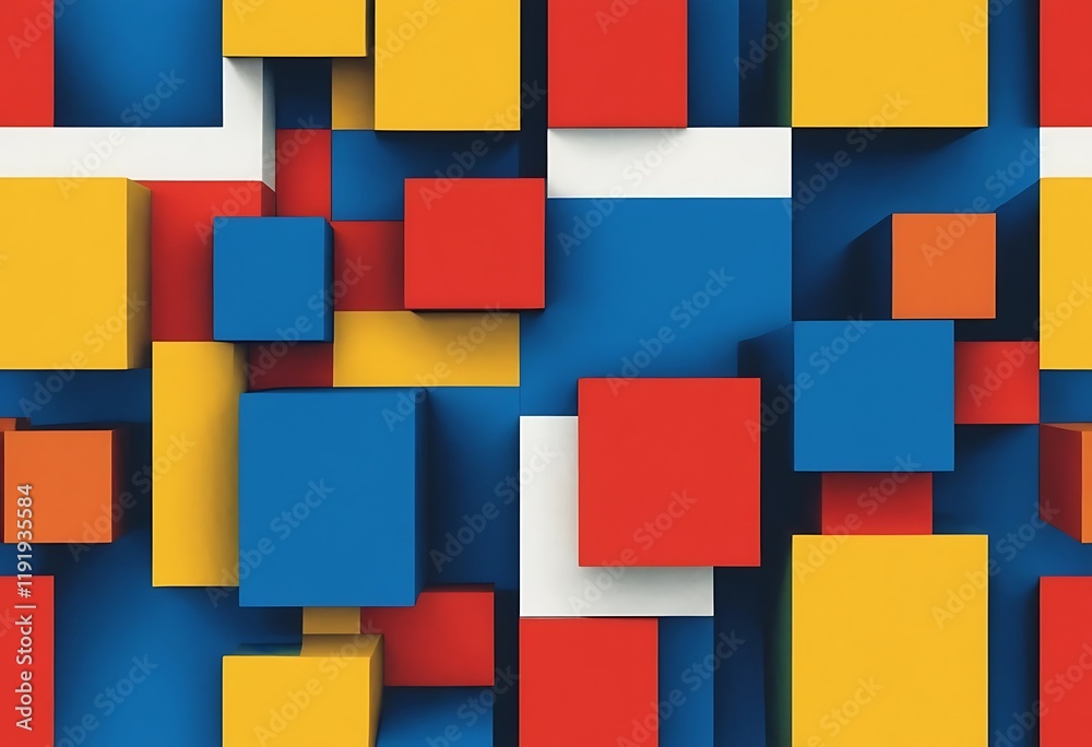 Abstract Colorful Blocks Geometric Design Composition Abstract Colorful Blocks Geometric Design Composition