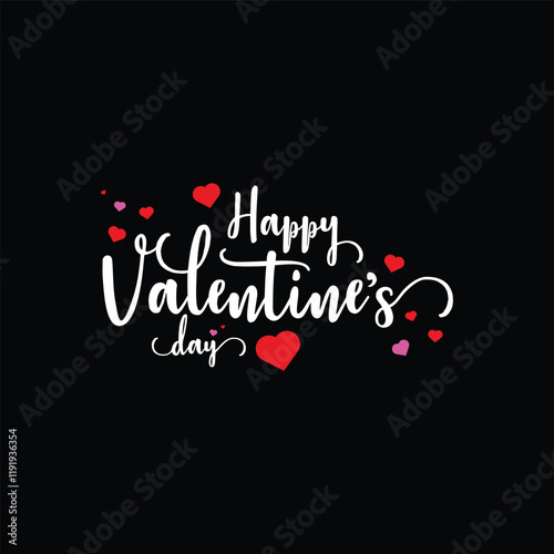 White script proclaims Happy Valentines Day surrounded by small hearts. Ideal for romantic celebrations, greeting cards, social media posts.