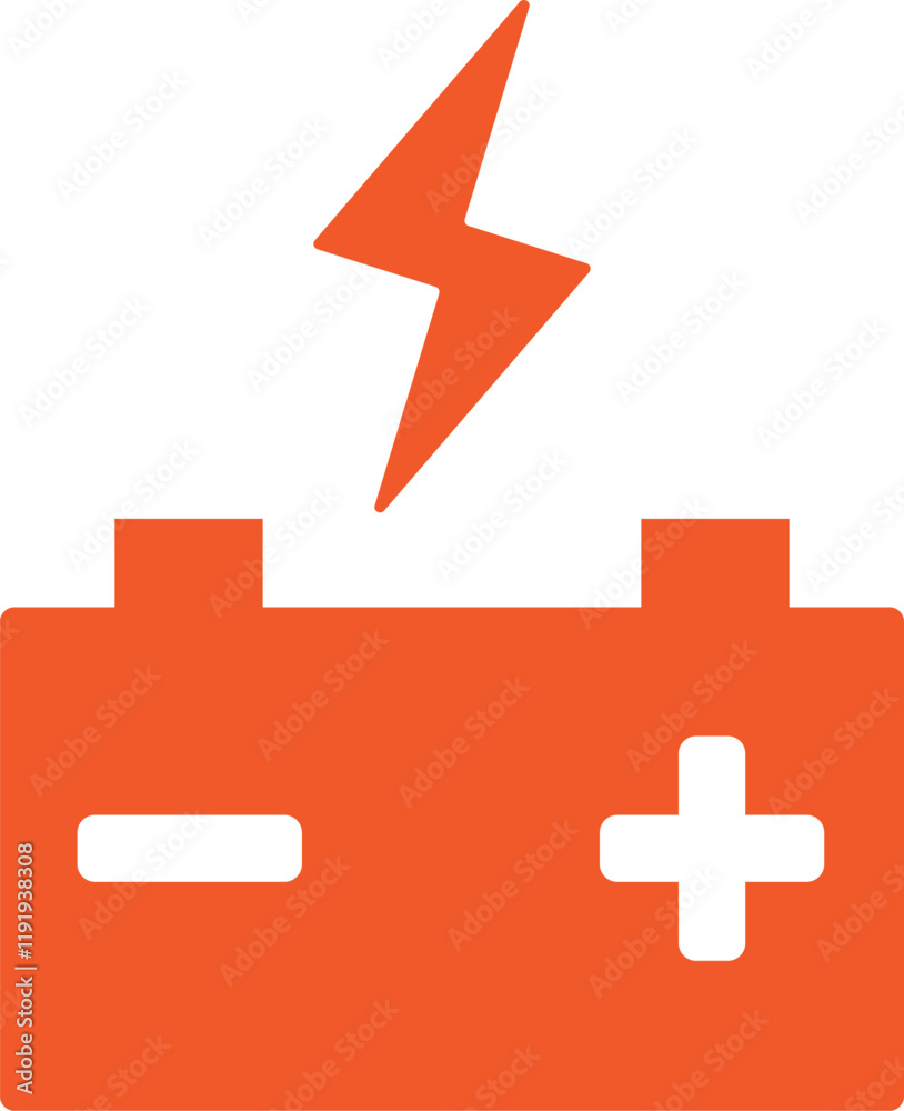 Fototapeta premium エネルギーと電力の象徴・シンプルなバッテリーアイコン