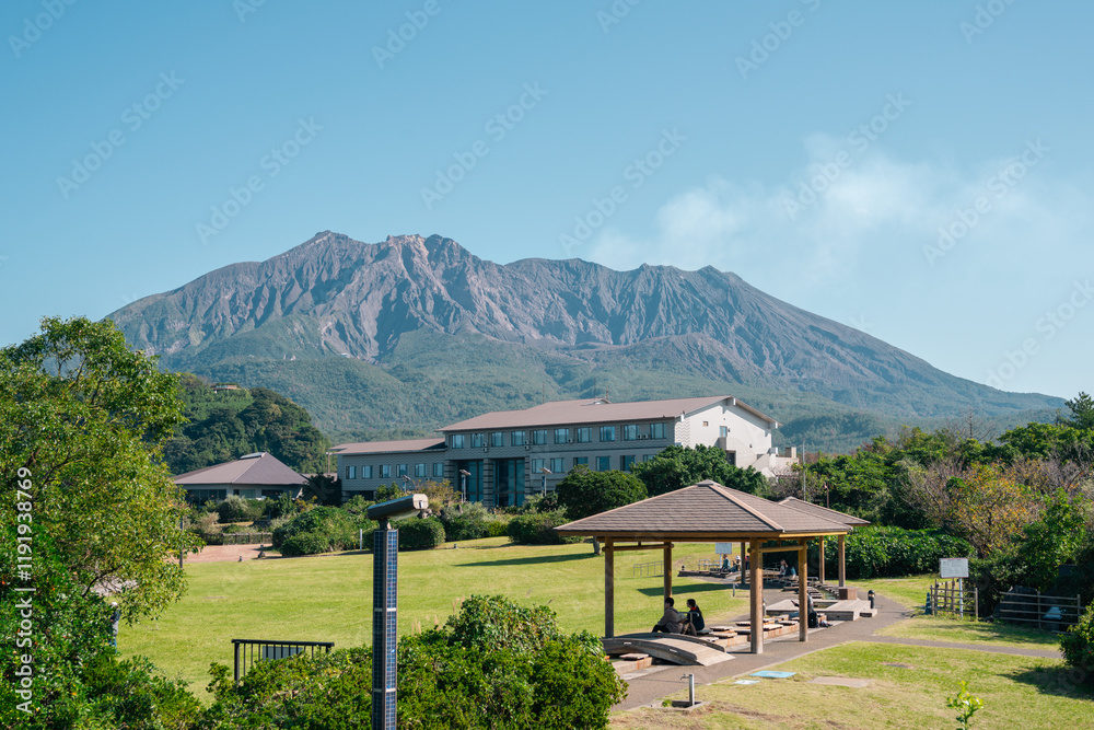 Sakurajima Yogan Nagisa Park Footbath in Kagoshima, Japan