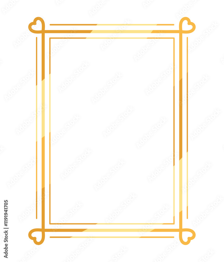 golden frame with hearts