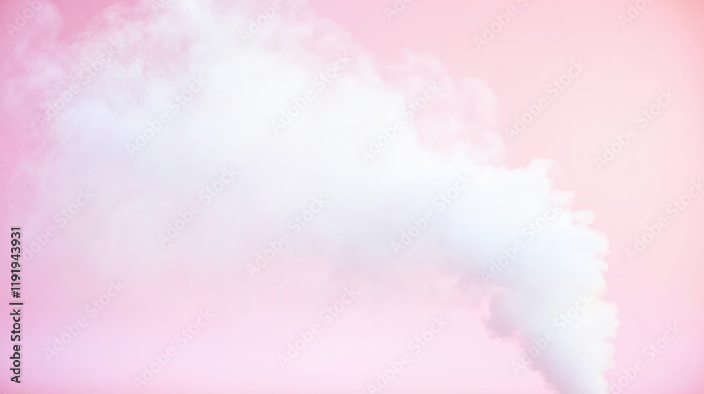 Fototapeta premium White smoke against soft pink background creates dreamy effect