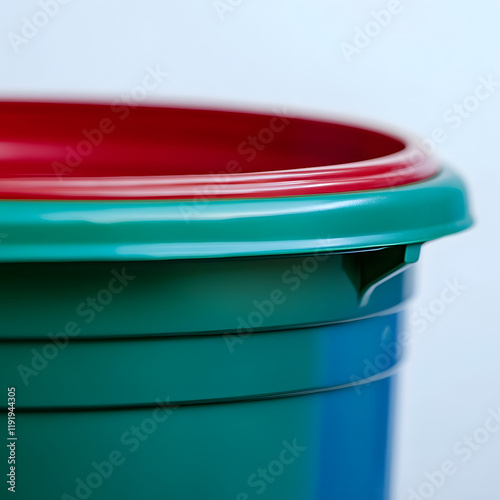 Teal & Red Plastic Container: Storage Solutions