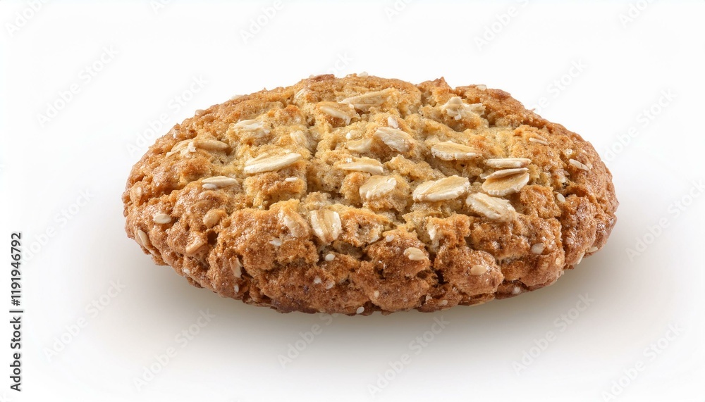 Top View of Wholewheat Oatmeal Biscuit on White Background
Top View of Wholewheat Oatmeal Biscuit on White Background
