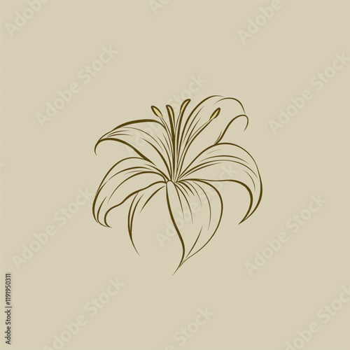 Flat vector calla lily flower illustration