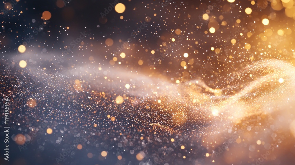 Naklejka premium Golden Cosmic Dust: A Celestial Abstract