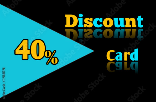 40% Discount card and discount shopping card, discount voucher photo