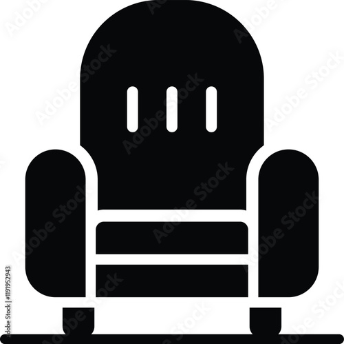 Classic Armchair Icon in Minimalist Vector Style