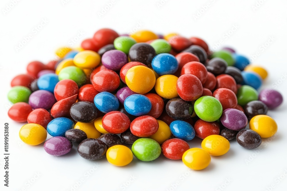 Pile of colorful candies isolated on a white background, detailed, vibrant, high-quality PNG image. Pile of colorful candies isolated on a white background, detailed, vibrant, high-quality PNG image.