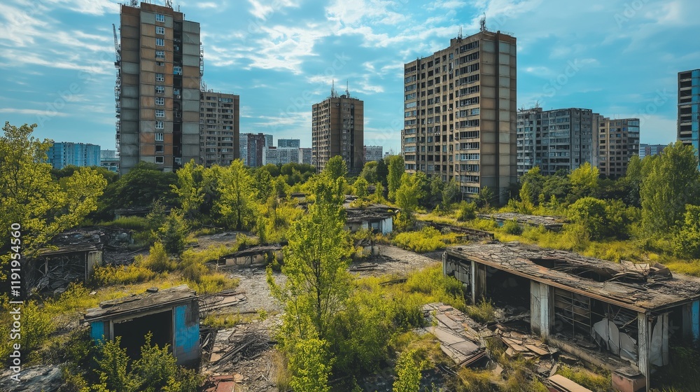 Obraz premium abandon place theme for apocalypse wallpaper