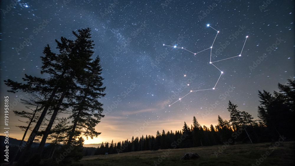 Fototapeta premium 夜空と星座のイメージ