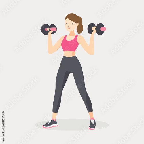 woman with dumbbells