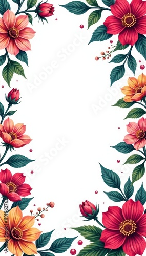 Wallpaper Mural Colorful floral patterns with intricate details and vibrant hues on a white background, vibrant flowers, Hispanic Heritage Torontodigital.ca