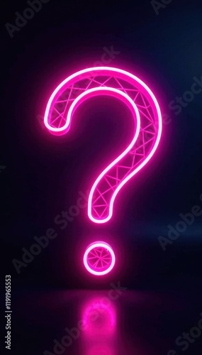 Wallpaper Mural Flickering glowing neon question mark with a hypnotic effect on black background, abstract pattern , glowing marks, hypnotic patterns Torontodigital.ca