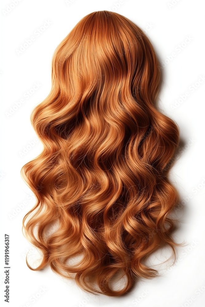 Naklejka premium Curly brown hair isolated on white background