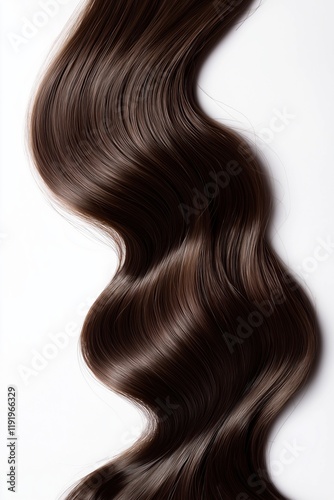 Curly brown hair isolated on white background