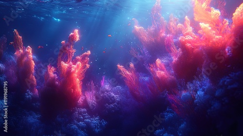 Dynamic underwater abstract textures with radiant aquatic tones and intricate details photo