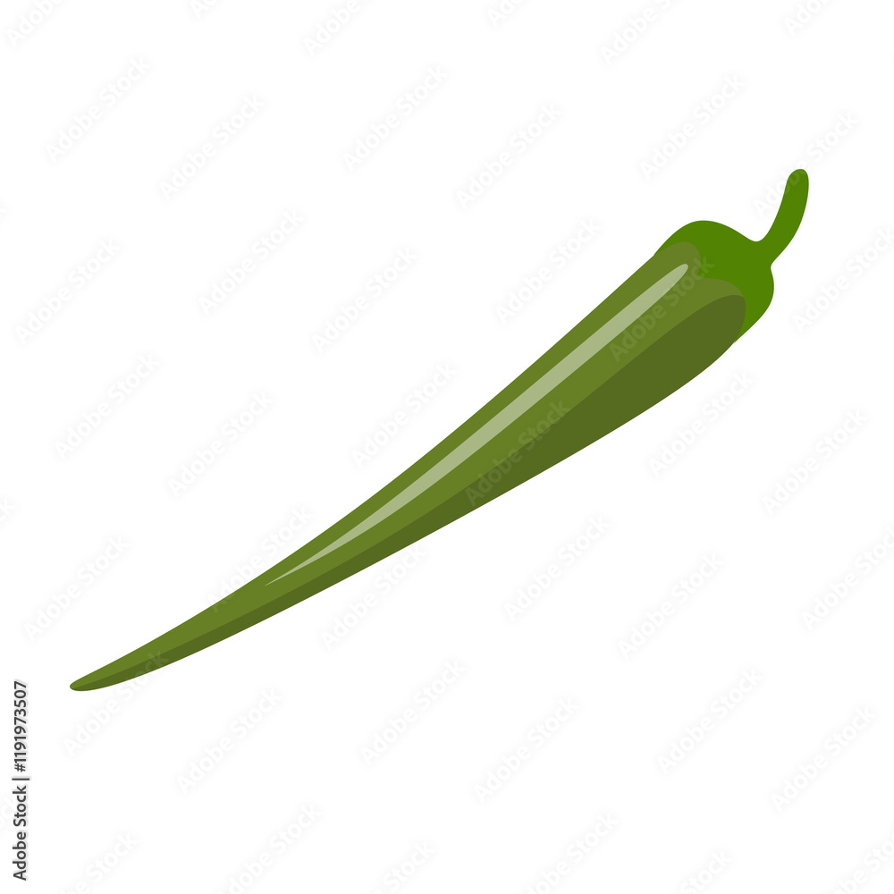Green chilies spice vector illustration Green chilies spice vector illustration