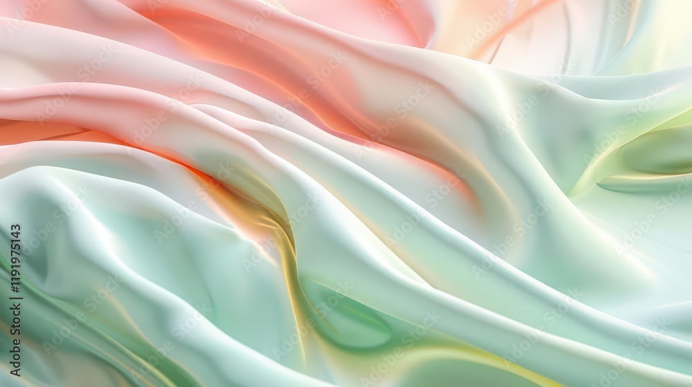 Obraz premium A soft, flowing fabric in pastel colors, creating a serene and elegant visual effect.