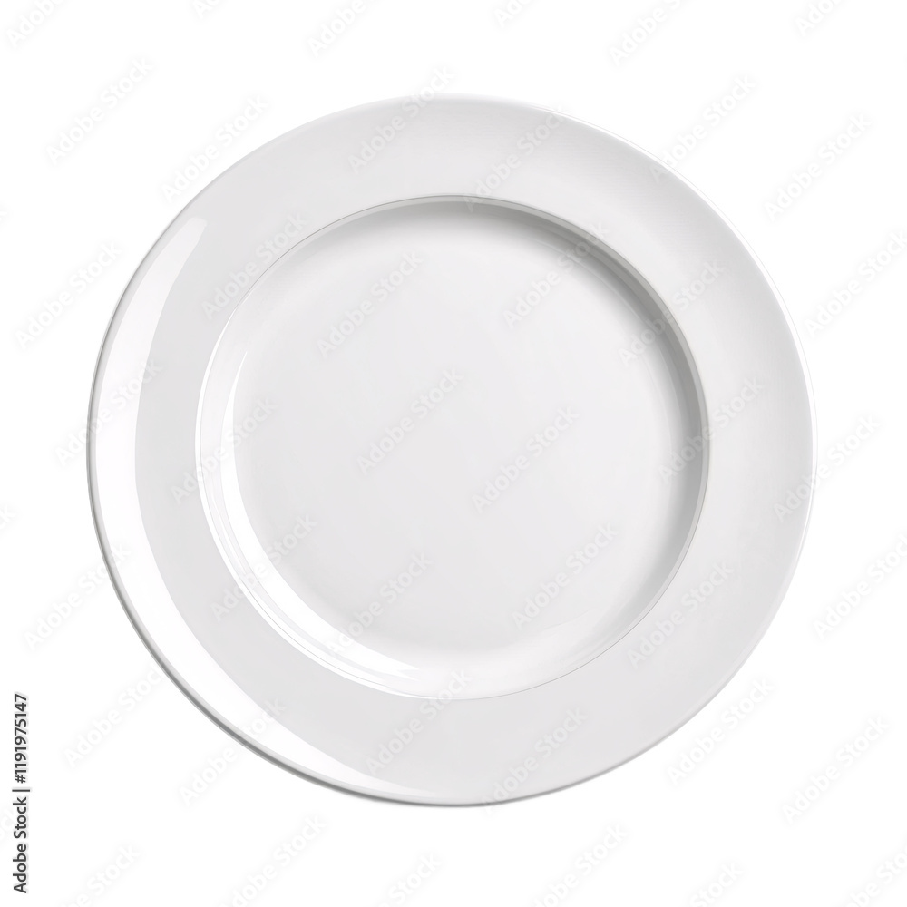 White plate isolated on isolated on transparent background White plate isolated on isolated on transparent background
