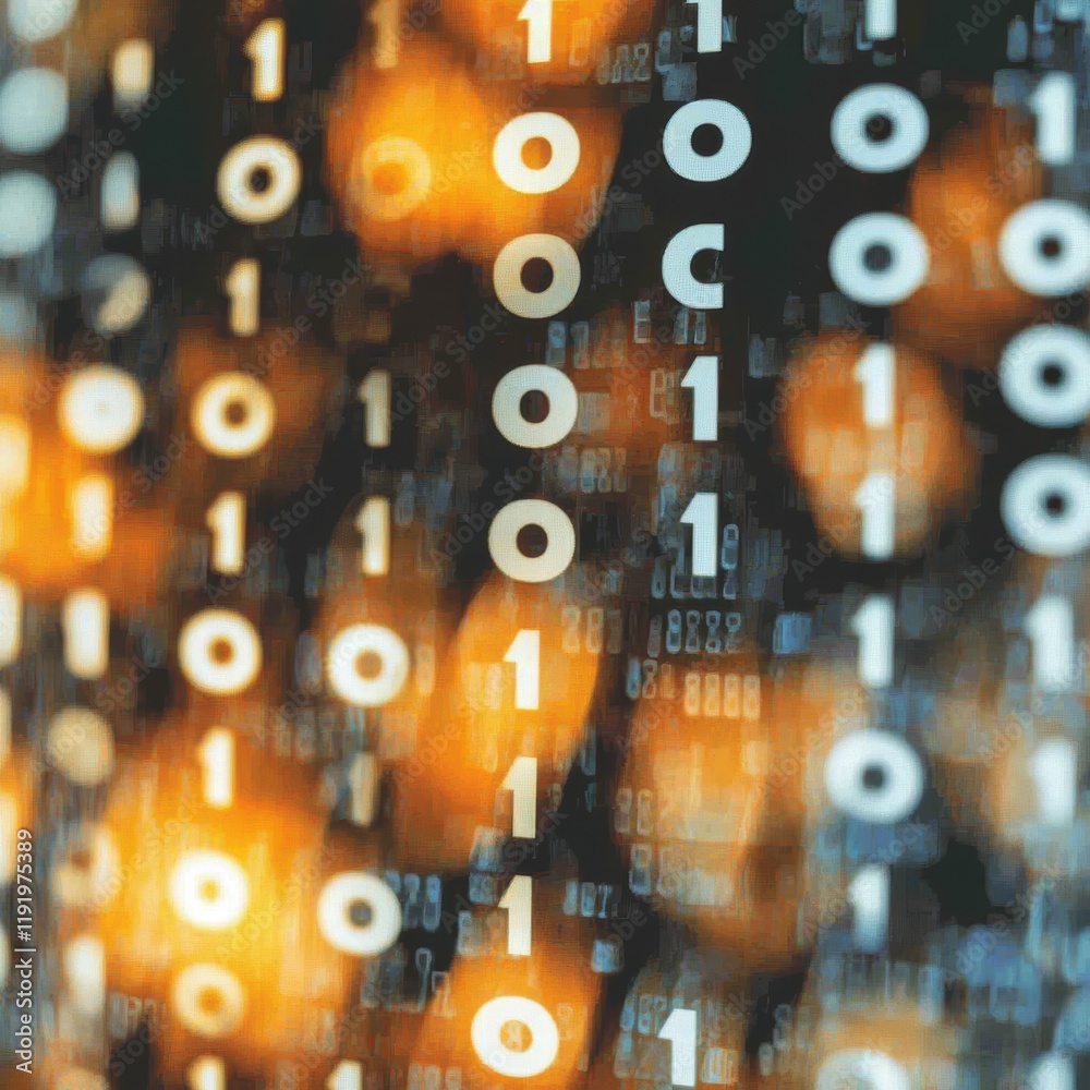 Abstract Digital Binary Code Background in Bright Colors Abstract Digital Binary Code Background in Bright Colors