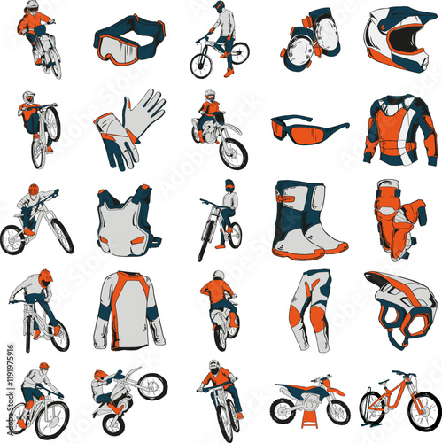 Motocross Mountain Bike Illustration
