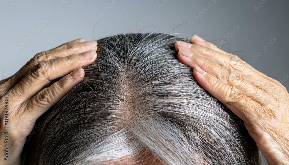 Obraz premium 頭皮を気にしている女性