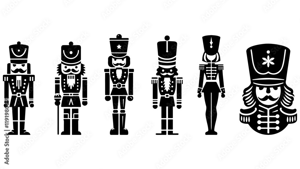 Naklejka premium Christmas Nutcracker Toy Illustration.