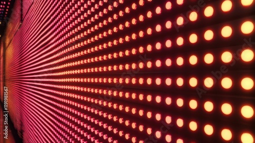 A vibrant display of LED lights arranged in a radial pattern, creating a dynamic visual effect.