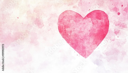 Whimsical valentine's day heart art studio watercolor illustration bright atmosphere close-up love concept