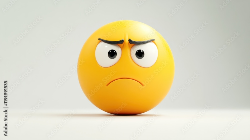 A deadpan emoji with straight eyes and a flat mouth, conveying boredom or indifference, isolated on white A deadpan emoji with straight eyes and a flat mouth, conveying boredom or indifference, isolated on white